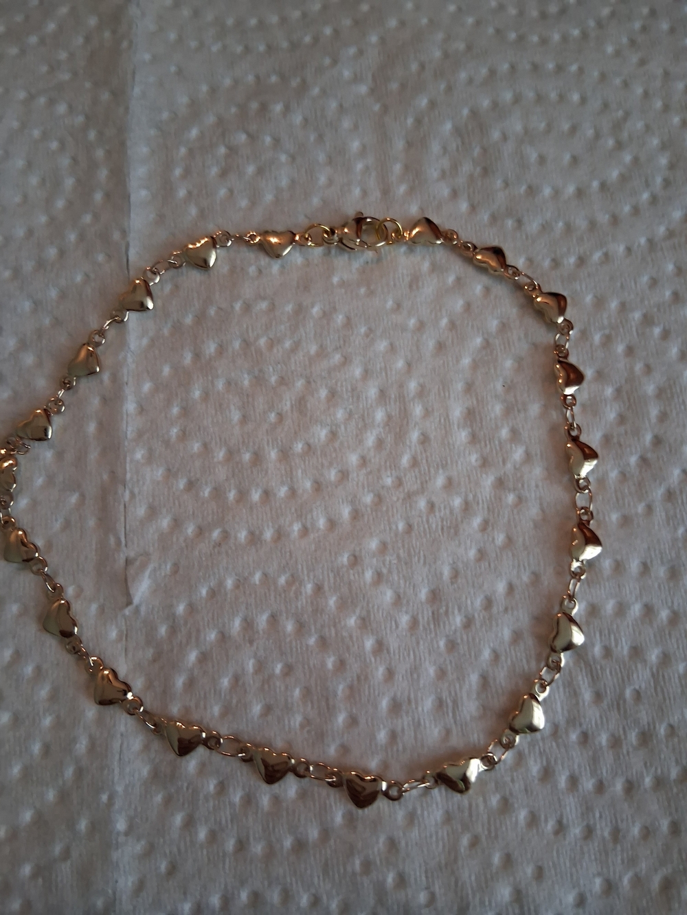 Gold-Tone Heart Link Necklace for Women - Polished Heart Chain Sell As It Is